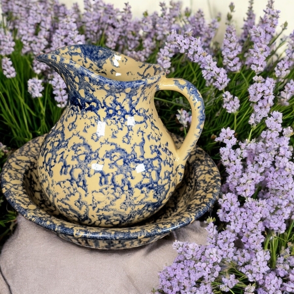 Rare Robinson Ransbottom Pitcher (Ewer) & Basin..  EXCELLENT CONDITION for age. - Picture 4 of 17